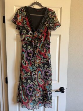 H&H Fashion Vintage Embellished Paisley Y2K Midi Dress